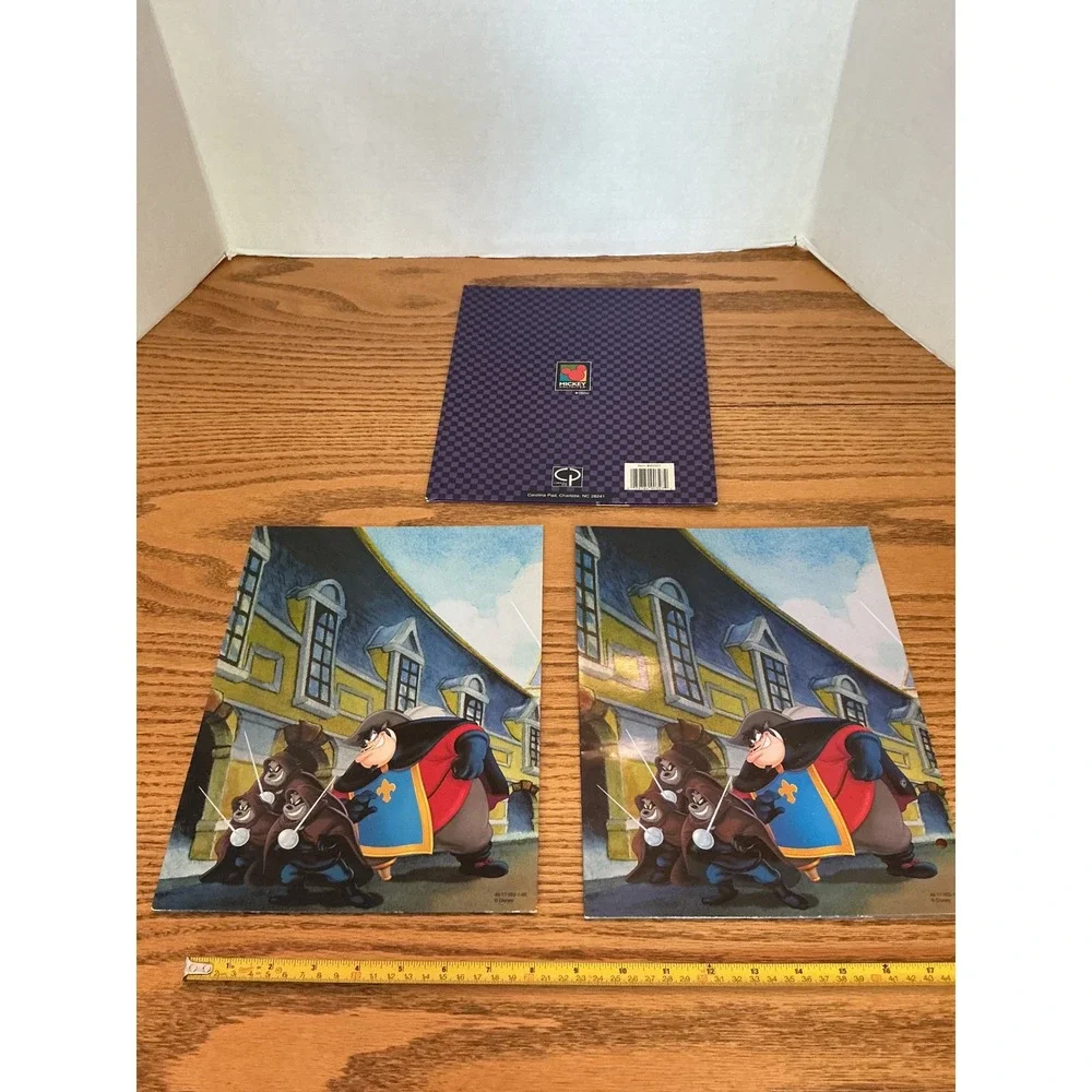 Disney Mickey Donald Goofy The Three Musketeers 2 Pocket Folders Set of 3 Purple